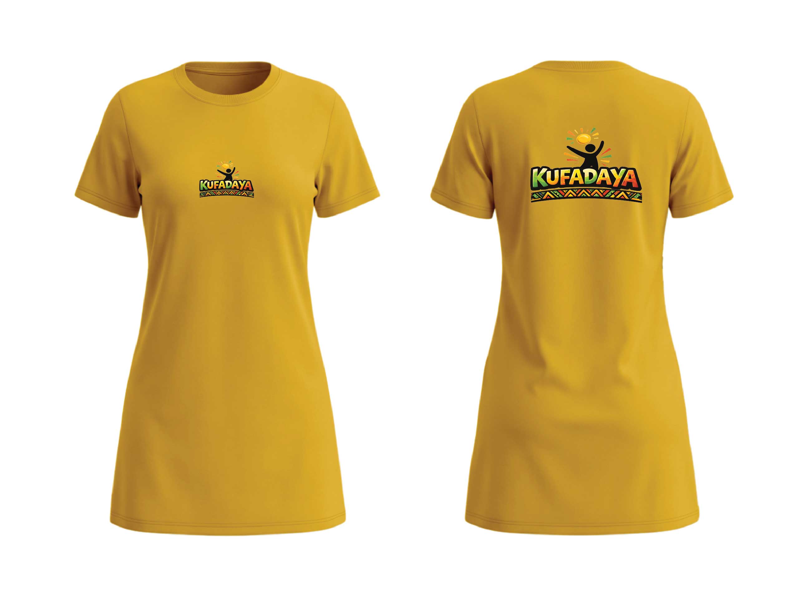 Kufadaya T-Shirt Dress - Mustard Yellow