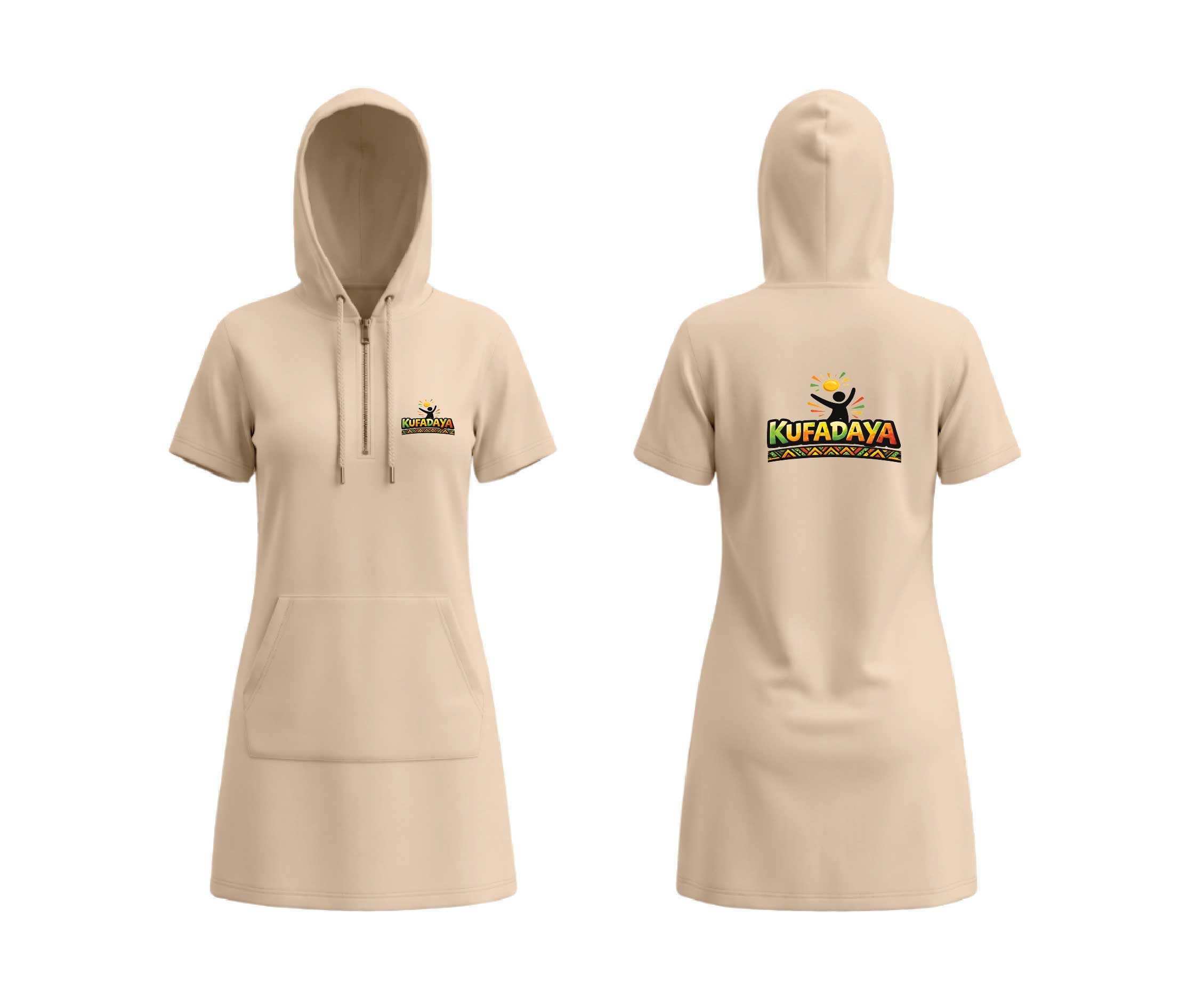 Kufadaya Hooded Dress - Cream