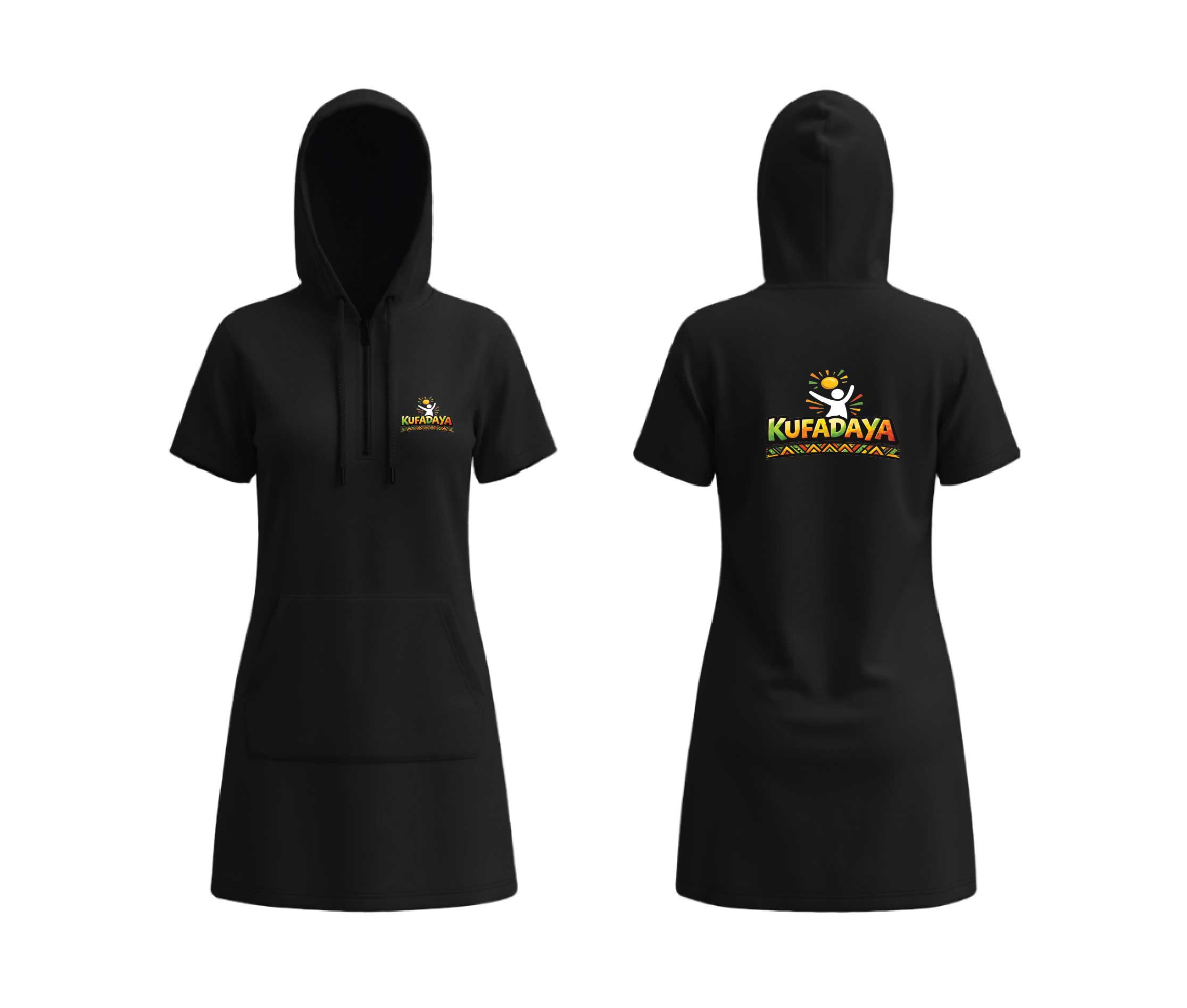 Kufadaya Hooded Dress - Black