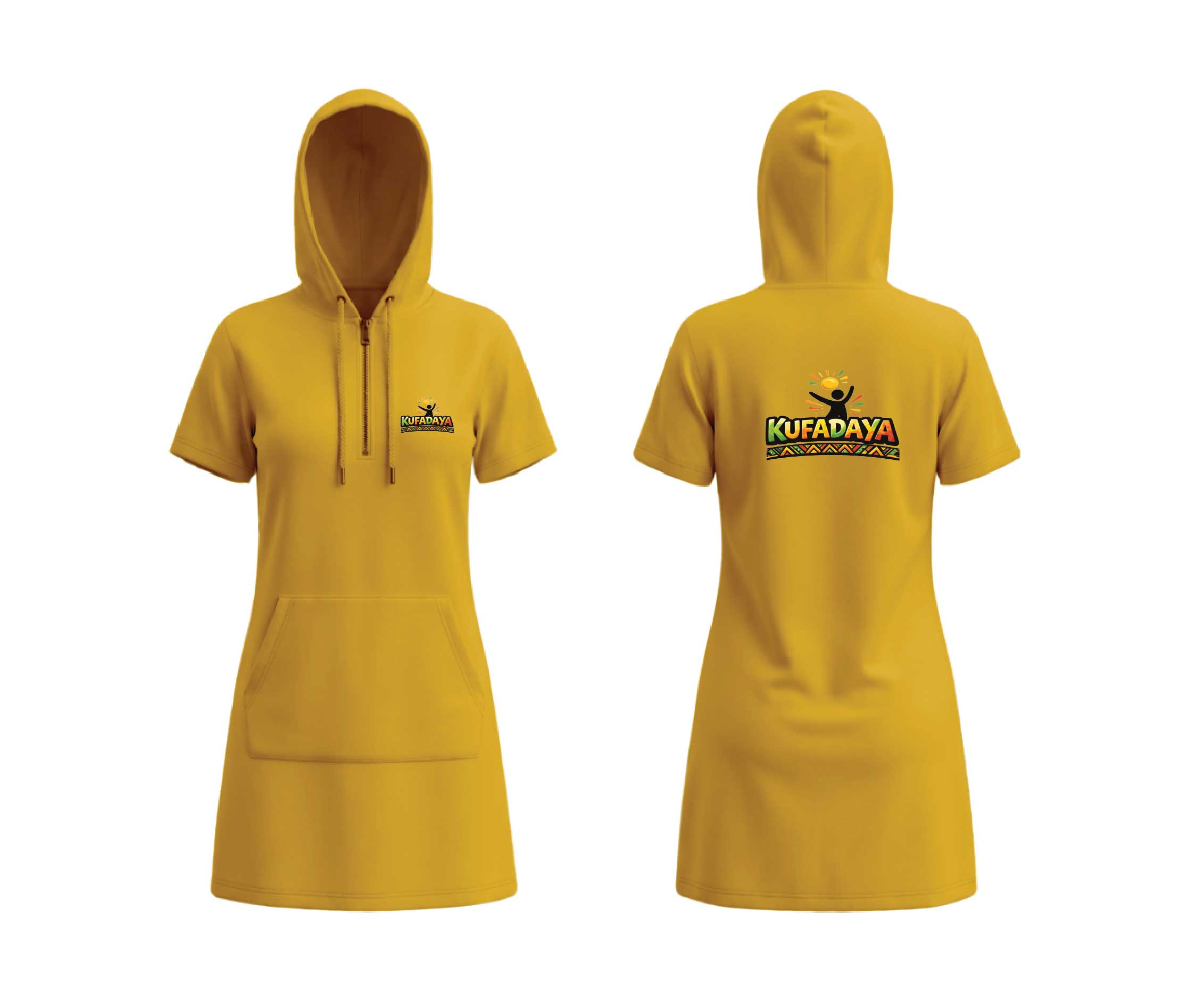 Kufadaya Hooded Dress - Mustard Yellow