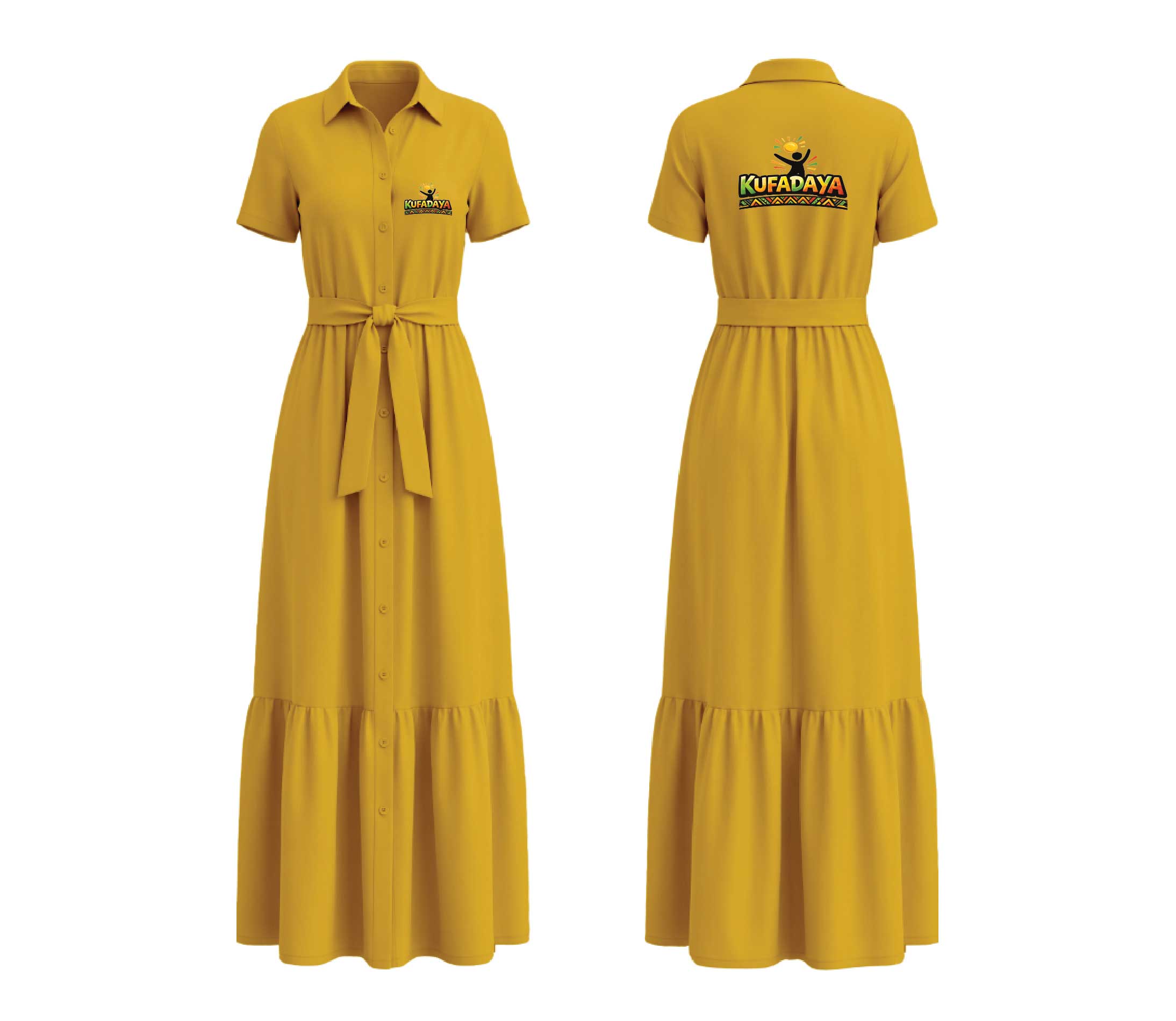 Kufadaya Polo Dress - Mustard Yellow