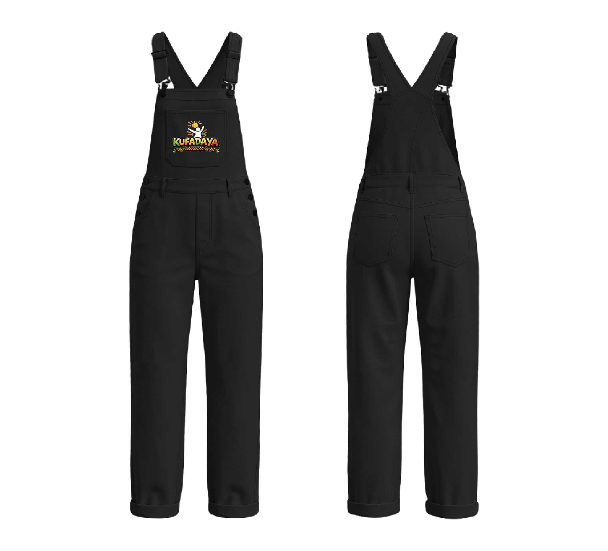Kufadaya Full Length Dungarees - Black