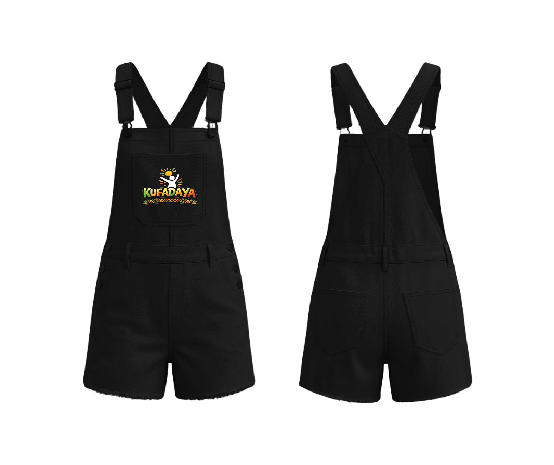 Kufadaya Short Dungarees - Black