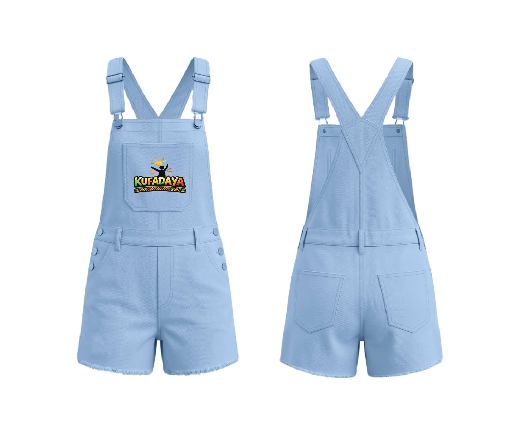 Kufadaya Short Dungarees - Light Blue Denim