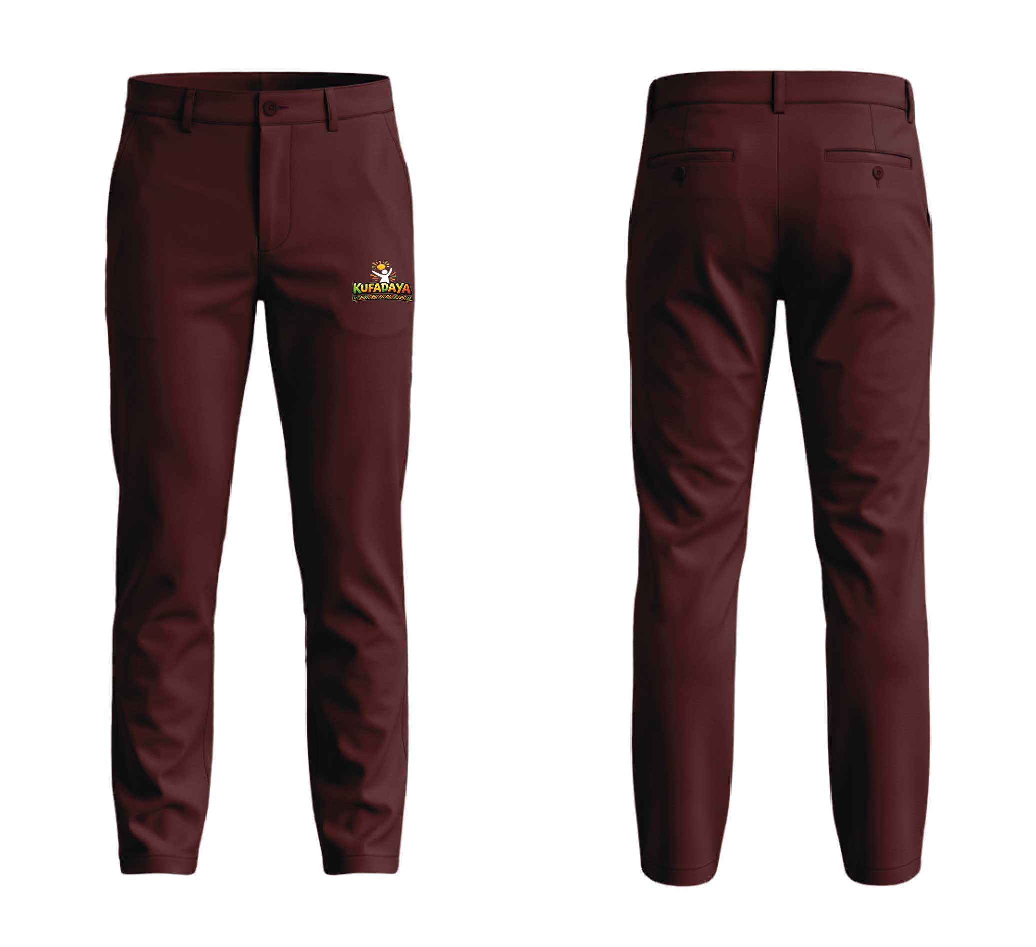 Kufadaya Slim Trousers - Burgundy